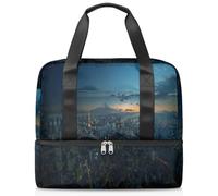 Japan Tokyos Sac de sport de nuit pour femme et homme Kirls Garçons Filles 21 L Sac fourre-tout séparé pour voyage, gym, yoga, couleur, Big, Organiseur de sac
