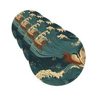 Japan Wave Lot de 4 cartes de désodorisants de voiture personnalisés pour homme et femme - Tablettes d'aromathérapie à suspendre pour armoire de salle de bain