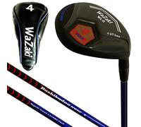Japan WaZaki Club de golf hybride simple en fer USGA R A Rules avec housse, modèle WLIIS, finition huile noire, n° 4, 21 degrés, flexible régulier pour homme, tige en graphite 65 g, longueur plus 1,2