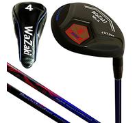 Japan WaZaki Club de golf hybride simple en fer USGA R A Rules avec housse, modèle WLIIS, finition huile noire, cale de tangage, 42 degrés, flexible régulier pour homme, tige en graphite de 55 g