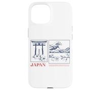 Japan Zen Art Tee - Torii, Wave & Sakura Esthétique Design Coque pour iPhone 15