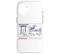 Japan Zen Art Tee - Torii, Wave & Sakura Esthétique Design Coque pour iPhone 16