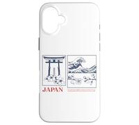 Japan Zen Art Tee - Torii, Wave & Sakura Esthétique Design Coque pour iPhone 16 Plus