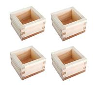 JapanBargain 2757 Lot de 4 tasses à saké japonais Masu en bois de cyprès Hinoki, fabriqué au Japon, 118 ml