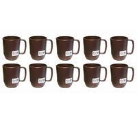 JapanBargain 3092 Lot de 10 tasses japonaises en plastique incassables pour le camping, le lait, le jus de fruits, le thé, l'eau, le thé, le micro-ondes, fabriquées au Japon, chocolat