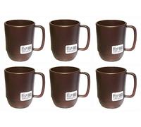JapanBargain 3092 Lot de 6 tasses japonaises en plastique incassables pour le camping, le lait, le jus de fruits, le thé, l'eau, le thé, le micro-ondes, fabriquées au Japon, chocolat