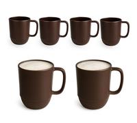JapanBargain 3092 Lot de 6 tasses japonaises en plastique incassables pour le camping, le lait, le jus de fruits, le thé, l'eau, le thé, le micro-ondes, fabriquées au Japon, chocolat