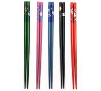 JapanBargain 3644 Lot de 4 baguettes en bambou réutilisables japonaises chinoises coréennes en bois 5 paires Passent au lave-vaisselle 22,9 cm
