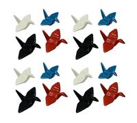 JapanBargain 4822 Lot de 12 baguettes en porcelaine en forme de grue origami japonaise pour invités Blanc/noir/rouge/bleu