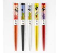 JapanBargain Brand 5 Pairs Japanese Geisha Chopsticks Gift Set VD Color by JapanBargain