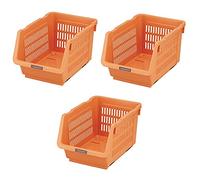 JapanBargain Lot de 3 bacs de rangement japonais empilables pour cuisine, garde-manger, fruits, pommes de terre, condiments et épices, fabriqués au Japon