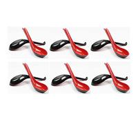 JapanBargain Lot de 4 cuillères à soupe asiatiques japonaises chinoises Wonton Soba Rice Pho Ramen Noodle Cuillères à soupe Noir/rouge 6.5 inch rouge/noir