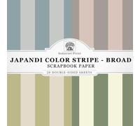 Japandi Color Stripe Scrapbook Paper - Broad: 20 Double-Sided Sheets for Scrapbooking, Junk Journals, Card Making, Decoupage, Origami, Paper Crafts, DIY Projects and Mixed Media