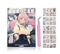 Japanese Ancient Comic Style Material Handbook, 45 Pages Japanese Manga Style Sticker Book, Creative DIY Handbook Material Decorative Stickers for Scrapbooking, DIY Journals, Laptops (1Set A)