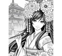 Japanese anime coloring book: for young adults
