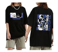 Japanese Anime My Hero Academia T-Shirt Boku No Hero Academia Été Manches Courtes Noir T-Shirt Lâche Manga Graphic Tops (Color 03,L)