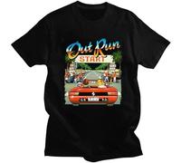 Japanese Arcade Racing Video Game Out Run T Shirt Men Short Sleeve Vintage 80S Console Gaming T-Shirt Outrun Tshirt Cotton Tee