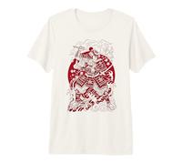 Japanese Art Cat Ninja Ukiyo-e Anime Style Samurai Cat T-Shirt Haut de Gamme