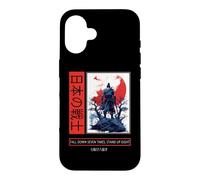 Japanese Art Samurai Vintage Fighter Anime Bushido Kanji Coque pour iPhone 16