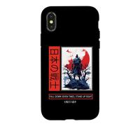 Japanese Art Samurai Vintage Fighter Anime Bushido Kanji Coque pour iPhone X/XS