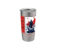 Japanese Art Samurai Vintage Fighter Anime Bushido Kanji Gobelet isotherme en acier inoxydable double paroi
