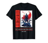 Japanese Art Samurai Vintage Fighter Anime Bushido Kanji T-Shirt