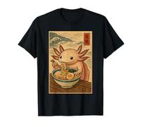 Japanese Axolotl Eating Ramen Ukiyo-E Style T-Shirt