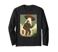 Japanese Bigfoot Alien UFO Kawaii Anime Space Retro Manche Longue