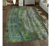 Japanese Bridge Tapis 60x120 d Espace carpette de Salon Descente lit Grands Doux à l intérieur Lavable Vert Sarcelle ci impressionniste Water Lily Pond Poil Bas pour Chambre Salle