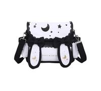 Japanese Bunny Ear Backpack with Cute Manga Girl School Backpack Book Bag Satchel Student Teen JK (Small, Black)
