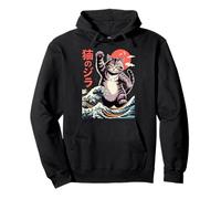 Japanese Cat Art Monster Wave Funny Cat for Men Women Kids Sweat à Capuche