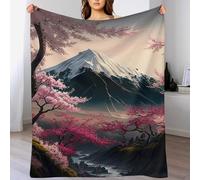 Japanese Cerise Blossoms Impression 3D Couvertures Légère en Polaire De Flannel Linge De Lit Couvre-lit Couverture De Canapé (100×130cm)
