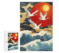Japanese Crane Sunset Painting Puzzle 1000 Pièces Educa Jouet en Bois Cadeau Unique Décoration Intérieure Jeu Éducatif Challenge Toy Adultes Et Enfants À Partir De 14 Ans 1000 PCS