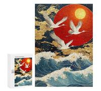 Japanese Crane Sunset Painting Puzzle 1000 Pièces Educa Jouet en Bois Cadeau Unique Décoration Intérieure Jeu Éducatif Challenge Toy Adultes Et Enfants À Partir De 14 Ans 300 PCS