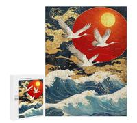 Japanese Crane Sunset Painting Puzzle 500 Pièces Educa Jouet en Bois Cadeau Unique Décoration Intérieure Jeu Éducatif Challenge Toy Adultes Et Enfants À Partir De 14 Ans 500 PCS