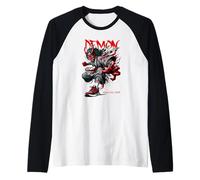 Japanese Demon Spirit Oni Streetwear Samourai Anime Warrior Manche Raglan
