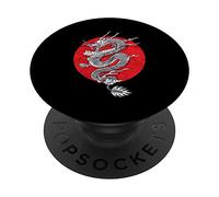 Japanese Dragon Grunge Asethetic Kanji Japan Tattoo 90s PopSockets PopGrip - Support et Grip pour Smartphone/Tablette avec un Top Interchangeable
