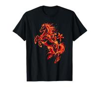 Japanese Fire Horse Hinoe Uma Kanji Sumi-e Brushstroke T-Shirt
