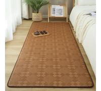 Japanese Floor Mattress Natural Rattan Area Rug with Soft Cushion Layer, Non-Slip Base & Cool Touch, Breathable Home Decor Woven Tatami Mat(Dark Brown,0.6 * 1.6m/24 * 63in)