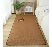 Japanese Floor Mattress Natural Rattan Area Rug with Soft Cushion Layer, Non-Slip Base & Cool Touch, Breathable Home Decor Woven Tatami Mat(Hazel,1 * 2m/39 * 79in)