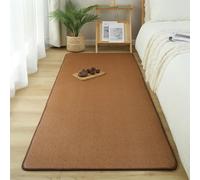 Japanese Floor Mattress Natural Rattan Area Rug with Soft Cushion Layer, Non-Slip Base & Cool Touch, Breathable Home Decor Woven Tatami Mat(Caramel,0.4 * 1.2m/16 * 47in)