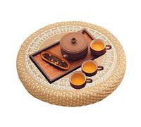 Japanese Floor Pillow - Hand-Woven Sitting Cushion, Breathable Straw Pad, Boho Meditation Seating | Natural Tatami Mat for Tea Table Study Living Room Yoga Balcony Zen Decor Zen Bedroom Relaxation