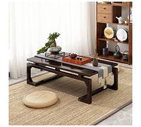 Japanese Floor Table, Low Altar Table for Meditation, Tatami Coffee Table, Small Tea Table for Floor Sitting, for Dining & Spiritual Practices (Color : Brown, Size : 80x50x30cm)