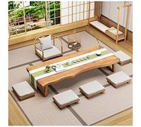 Japanese Floor Table, Low Altar Table for Meditation, Tatami Coffee Table, Small Tea Table for Floor Sitting, for Dining & Spiritual Practices (Color : Brown, Size : 100x50x35cm)