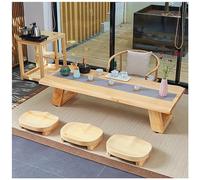 Japanese Floor Table Low Altar Table for Meditation Tatami Coffee Table Small Tea Table for Floor Sitting for Dining & Spiritual Practices (Color : Brown, Size : 140x60x35cm)