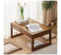 Japanese Floor Table, Low Altar Table for Meditation, Tatami Coffee Table, Small Tea Table for Floor Sitting, for Dining & Spiritual Practices (Color : Brown, Size : 80x50x35cm)