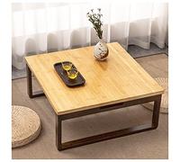 Japanese Floor Table, Low Altar Table for Meditation, Tatami Coffee Table, Small Tea Table for Floor Sitting, for Dining & Spiritual Practices (Color : A, Size : 60x60x26cm)