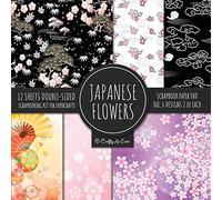 Japanese Flowers Scrapbook Paper Pad 8x8 Scrapbooking Kit For Papercrafts, Cardmaking, Printmaking, Diy Crafts, Floral Themed, Designs, Borders, Backgrounds, Patterns