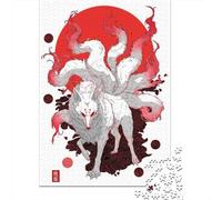 Japanese Fox Spirit Art Print-1 Puzzle 1000 Pieces Cadeau Unique Jeu Éducatif Challenge Toy À De Qualité Supérieure Peinture Art pour Adultes Et Enfants À Partir De 12 Ans 38x26cm/1000pcs