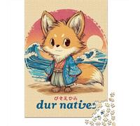 Japanese Fox Spirit Art Print-3 Puzzles 1000 Pieces Cadeau Unique Jeu Éducatif Défi Jouet À De Qualité Supérieure Peinture Art pour Adultes Et Enfants À Partir De 14 Ans 70x50cm/1000pcs